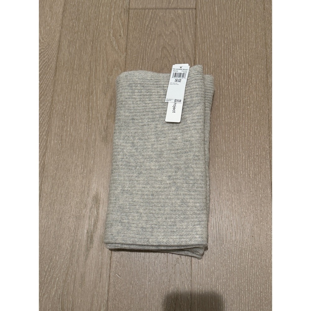 the cashmere project LONDON GREY HEATHER Ribbed Infinity Scarf 100% Cashmere - Picture 4 of 6